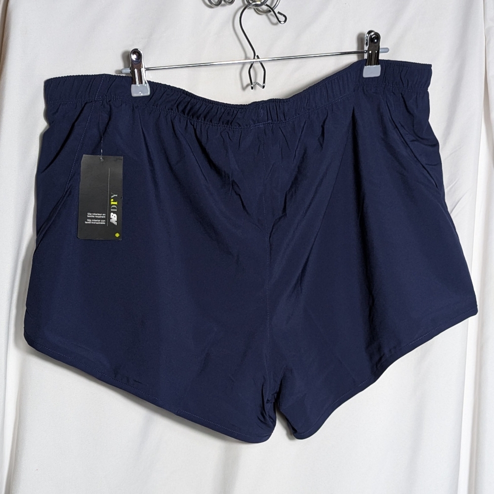 NWT Women's New Balance Navy Athletic Shorts,‎ Built-in Brief| Size 2XL - Picture 3 of 8